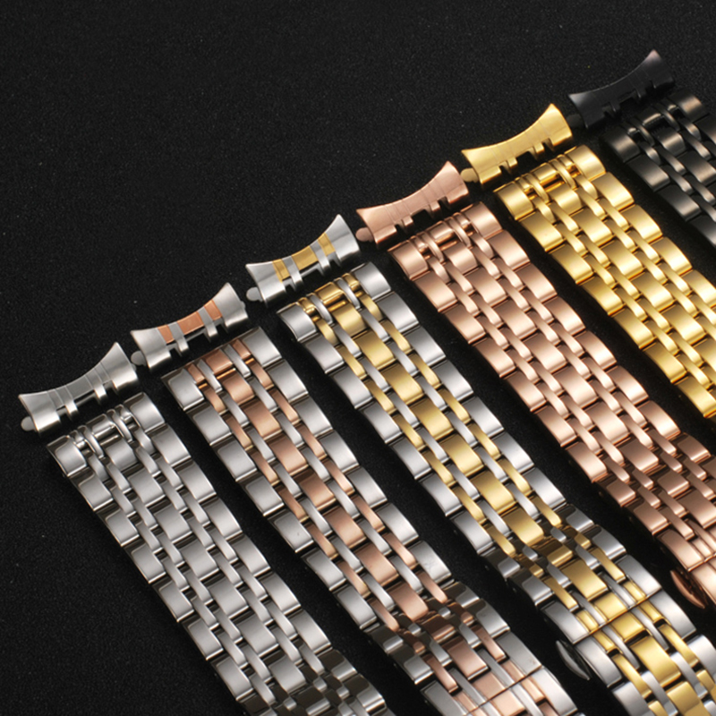 Armband aus gebogenem Ende, Arc-Metall-Armband, 16 mm, 18 mm, 19 mm, 20 mm, 21 mm, 22 mm, massives Edelstahl-Uhrenarmband für TISSOT Butterfly-Schnalle