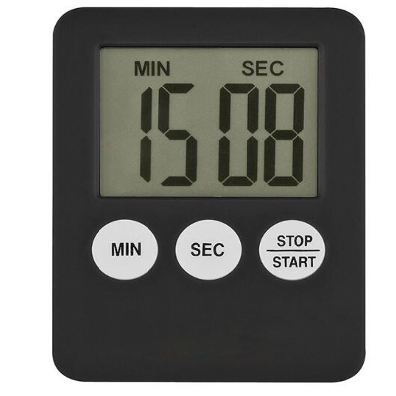 1pc Square LCD Magnet Digital Timer for Kitchen Cooking Timer Portable Thin Mini Table Office Learning Digital Temporizador: black