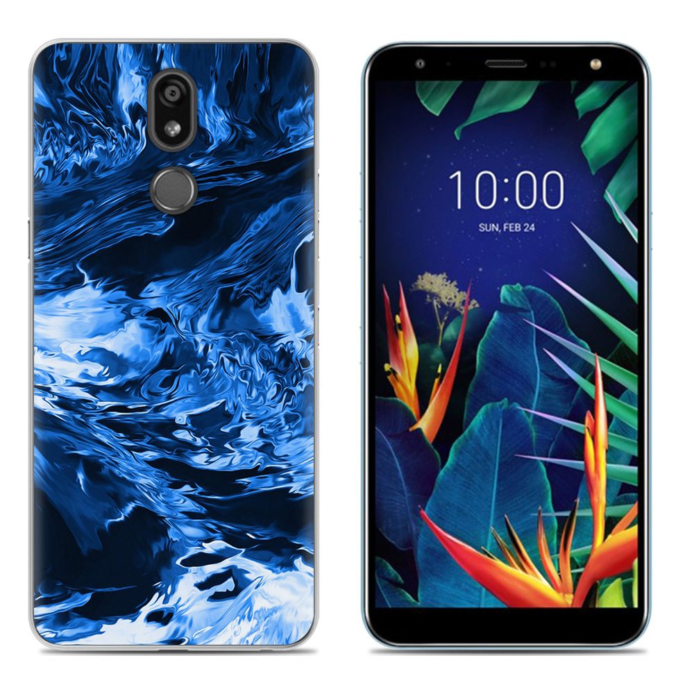 Funda de suave para teléfono LG K40/K12 Plus 5,7 pulgadas TPU colorida pintada cubierta trasera de silicona: 10