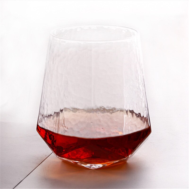 Verre à vin moderne verre à diamant martelé | Flacons de coupe créative, liqueur tasse de Champagne, verre à bord en or, vaisselle pour décoration de la maison du Bar