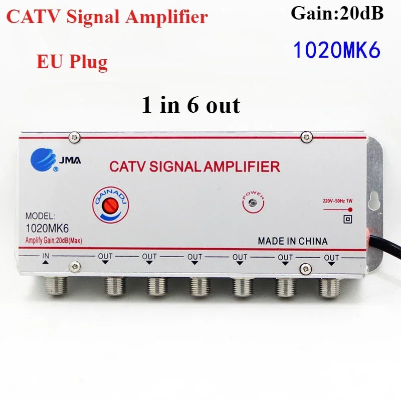 Cable TV Splitter Amplifier Digital CATV Antenna Signal Booster Home TV Equipments 45Mhz To 860MHz 220V 50/60Hz EU Plug: Blue