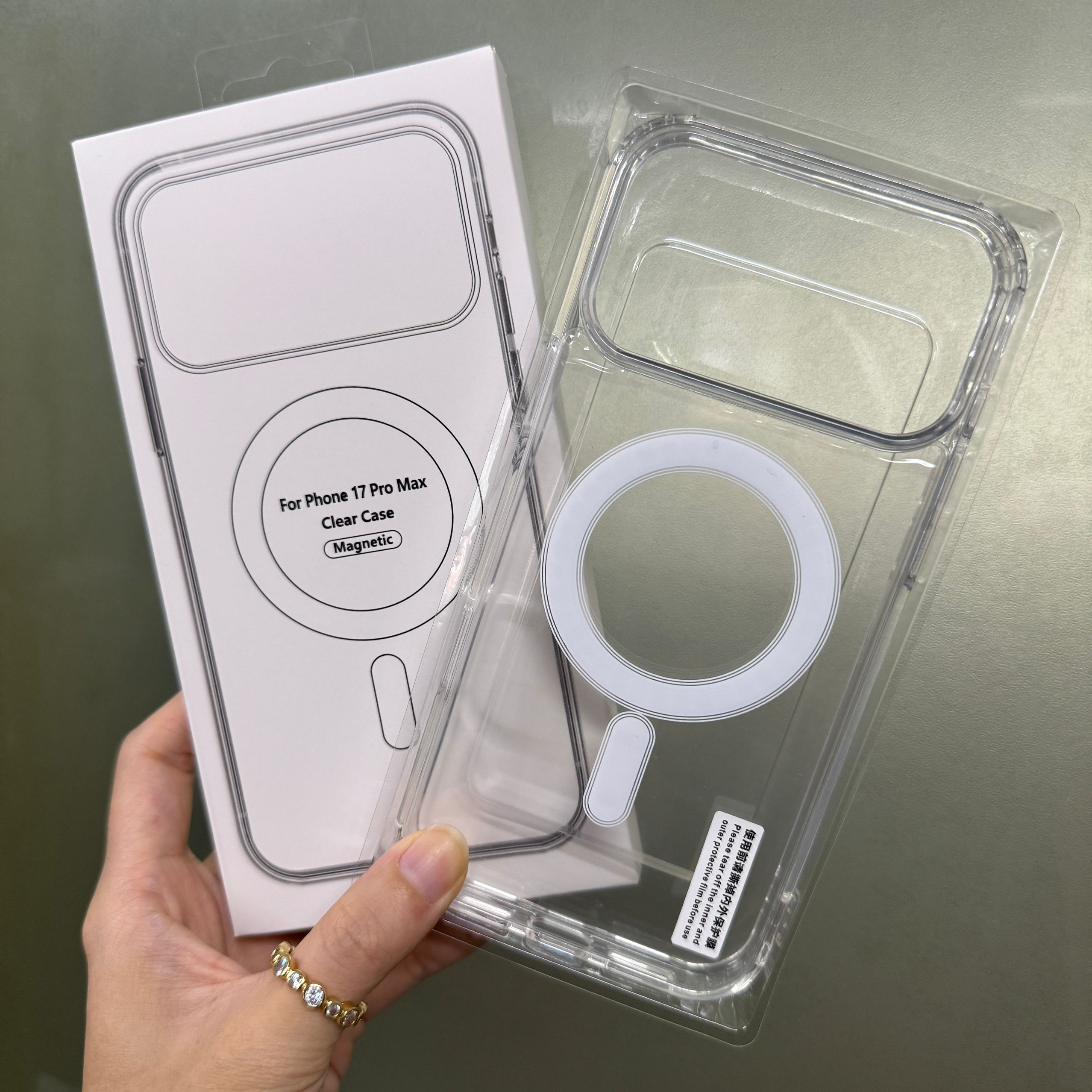Nueva funda MagSafe transparente para iPhone 17 Air 17Pro 17 Pro Max 16 15 Plus 14 13 12 mini cubierta de carga inalámbrica a prueba de golpes con caja