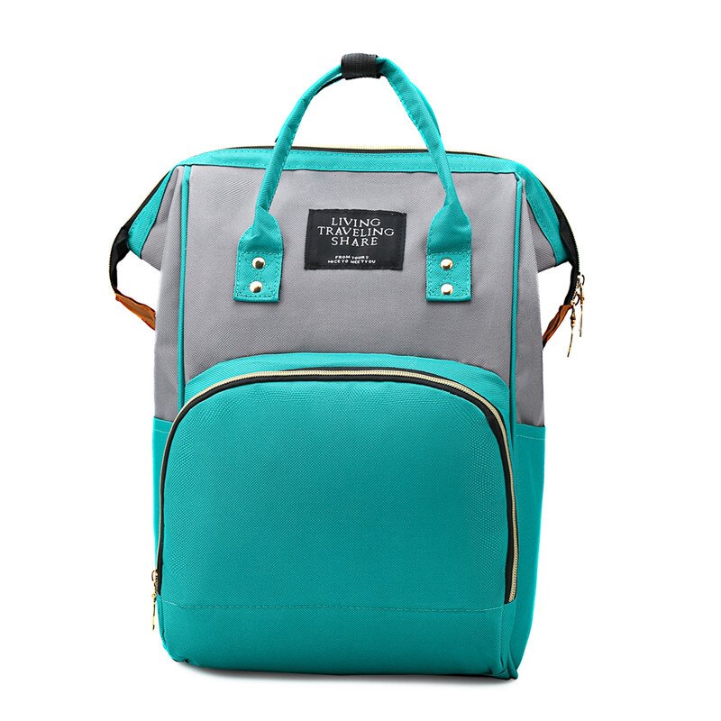 Contrast Kleur Luiertas Lichtgewicht Multi-Functionele Grote Capaciteit Hand Mother 'S Bag Zwangere Vrouwen Mama Zak Zuigeling: Gray green Mixed Colors