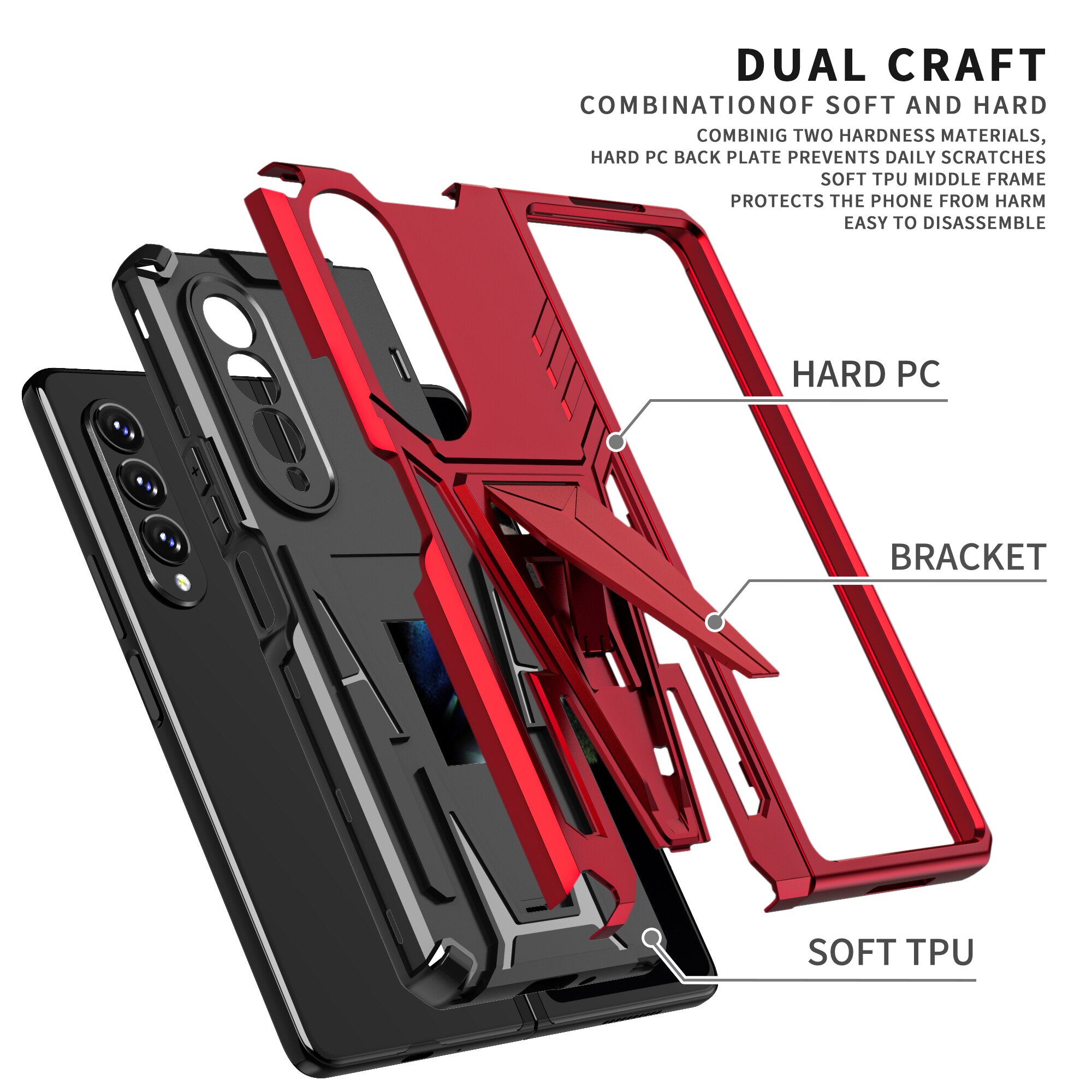 Coque de Protection double couche pour Samsung Galaxy Z, pliable, 3 plis, 5G, magnétique, antidérapante