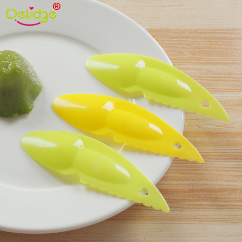 Delidge 3 stks/set 2 in 1 Kiwi Lepel Plastic Snoep Kleur Kiwi Graven Lepel Scoop Fruit Mes Slicer Peeler Cutter met Gat