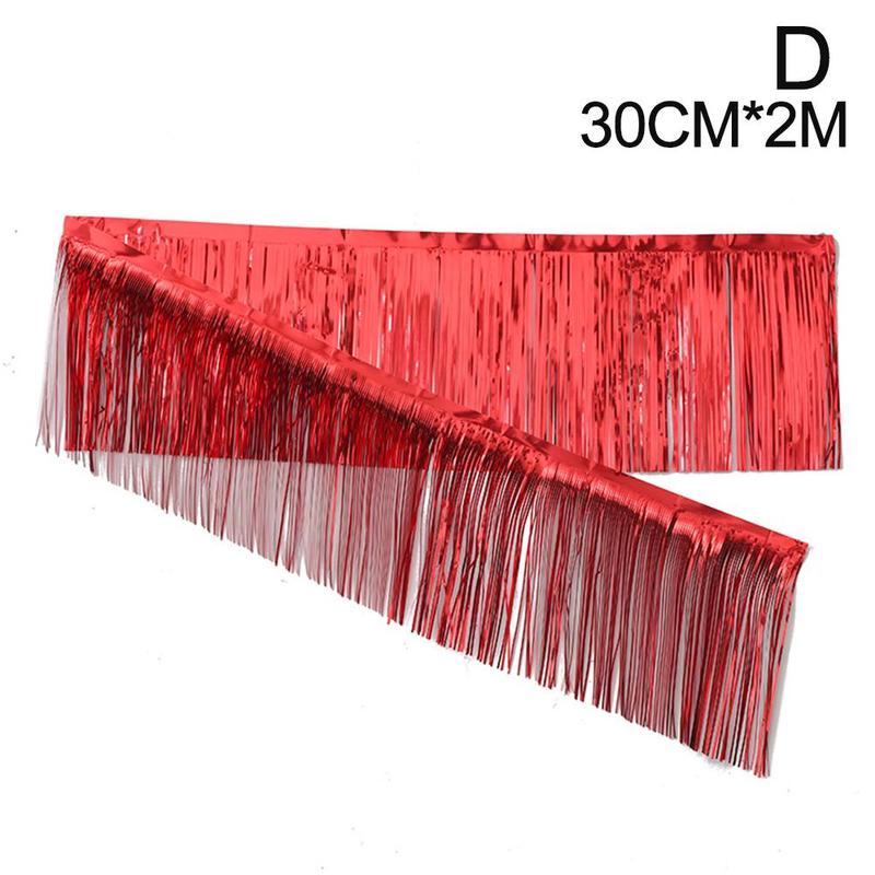 2m Birthday Party Backdrop Curtain Metallic Foil Fringe Shimmer Backdrop For Wedding Anniversary Baby Shower Photo Zone Bac W8u4: Red