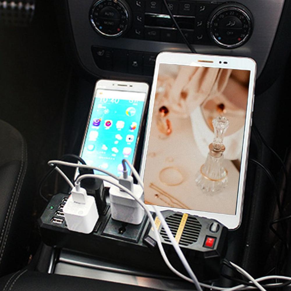 Car Inverters Auto Power Inverter DC 12V To AC 220V 4 USB Charger Ports Voltage Converter Car Accessories