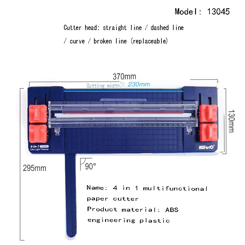 Fromthenon A34 Photo Quiet Book Manual Paper Cutter Paper Cutter DIY Dotted Line Straight Wave Creasing Paper Cutter Machines: 13045 Dark blue