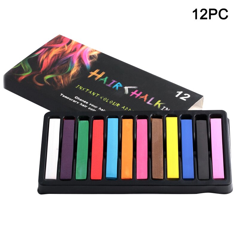 Horse Hair Chalk Temporary Washable Hair Coloring Dyeing Chalk Easy to Color FEA889: 12pc