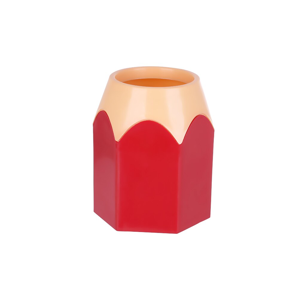 1pc Mini Pencil Pot Holder Pen Storage Vase Stationery Cup Makeup Brush Container Box Organization Pen Vase: Red