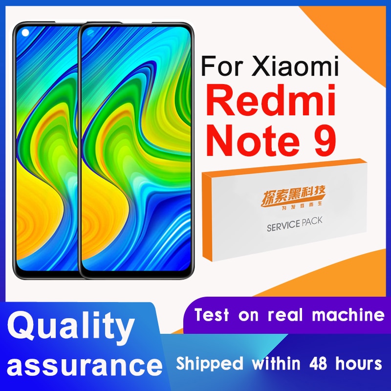 Recambio de pantalla de 100% pulgadas para Xiaomi Redmi Note 9, montaje de digitalizador LCD con pantalla táctil, 6,53 probado