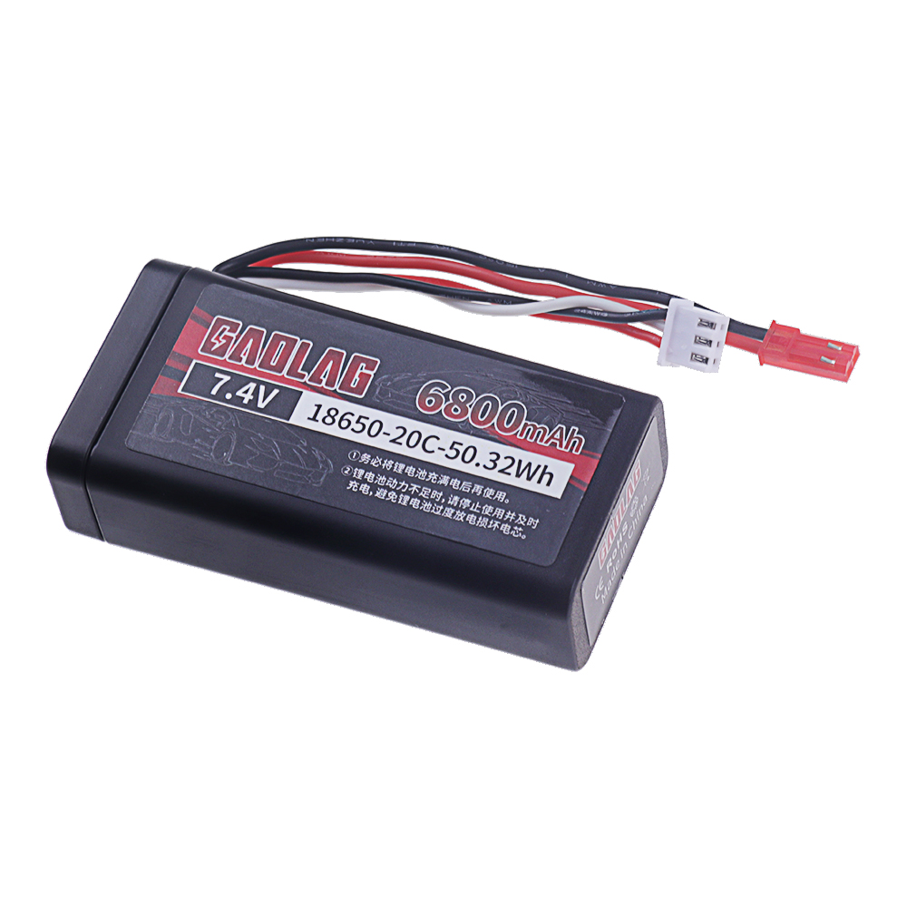18650 Li-ion batterij 7,4 V 6800 mAh RC auto-accu voor Wltoys 144001 12428 12423 10428 RC Auto's Vrachtwagens Tanks Reservebatterij 2s 7,4 V: Rood