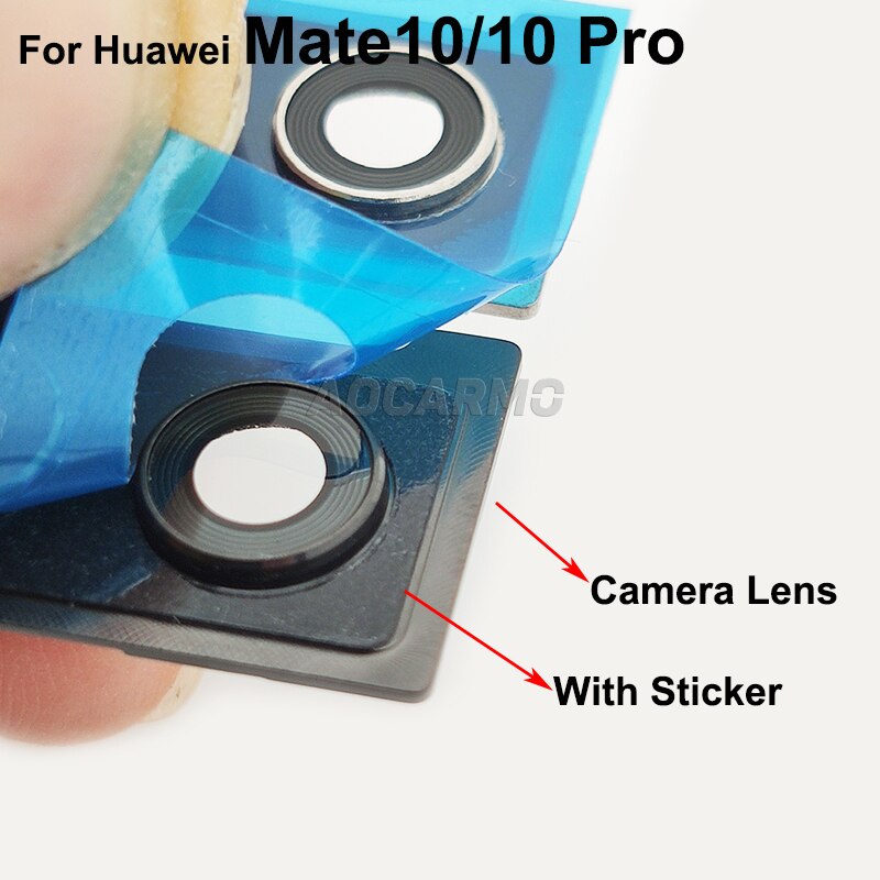 Aocarmo For Huawei Mate 10 10 Pro Main Camera Lens Rear Back Camera Lens Glass With Frame Ring Cover Adhesive Sticker