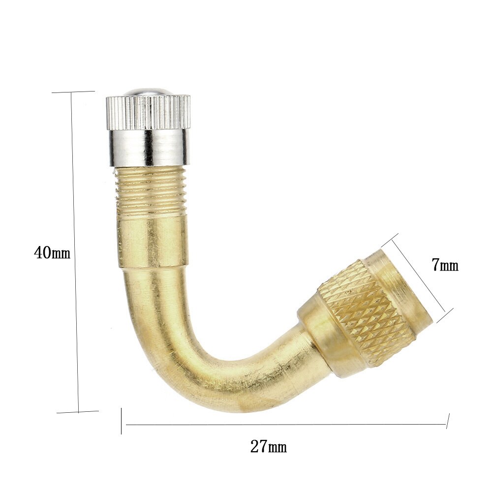 45/90 Degree Angle Brass Air Tyre Valve Schrader Valve Stem with Extension Adapter for Car Truck Motorcycle: Gold-45