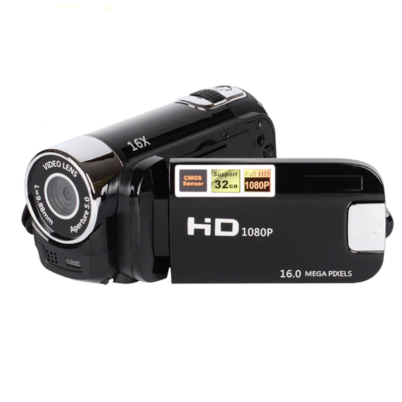 Volle HD 1080P 16X Digital Zoomen 16MP Video Recorder Camcorder DV Kamera Tragbare Nocken Neue: Schwarz