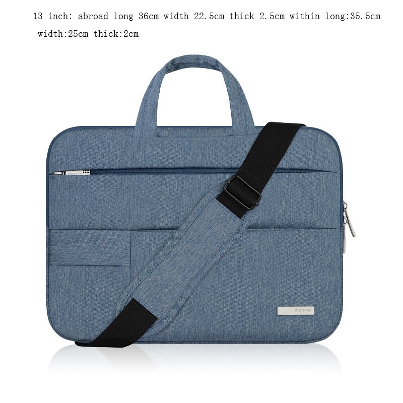 Bolso de para mujer, bolso para ordenador portátil 15 14 13 12 11,6 pulgadas, maletín, bandolera de hombro para Macbook Air Pro, funda para ordenador: 13inch blue