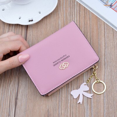 Ladies Wallet Short Zipper Student Korean Small Chrysanthemum Coin Purse Soft Leather Thin Wallet Women Long PU: 4