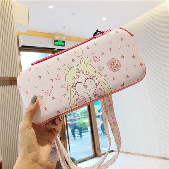 Cartoon Cute torba do przechowywania na suwak do konsoli Nintendo Switch konsola do gier Shell Cover Kawaii Travel futerał ochronny nowy prezent: K09
