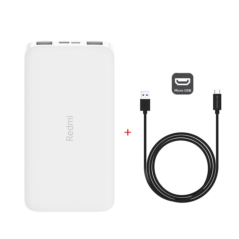 Xiao mi Red mi Power Bank 10000mAh PB100LZM USB Typ C Tragbare Lade mi Power 10000 externe batterie Poverbank: Add Micro USB Cable