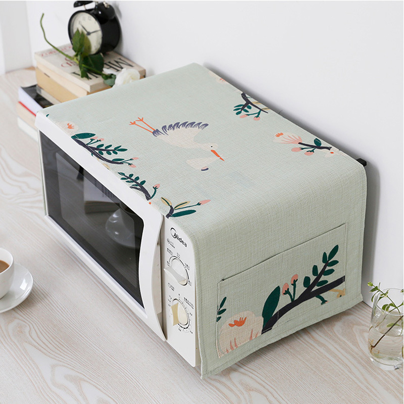 Cotton And Linen Fabric Microwave Oven Dust Cover High - Grade European Style Anti - oil Microwave Oven Protective Cover