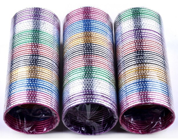 Gros Mix Lots 100 PCS mode bijoux de danse indienne Bangle African Dance Latin Dance Bracelets aluminium vracs indian