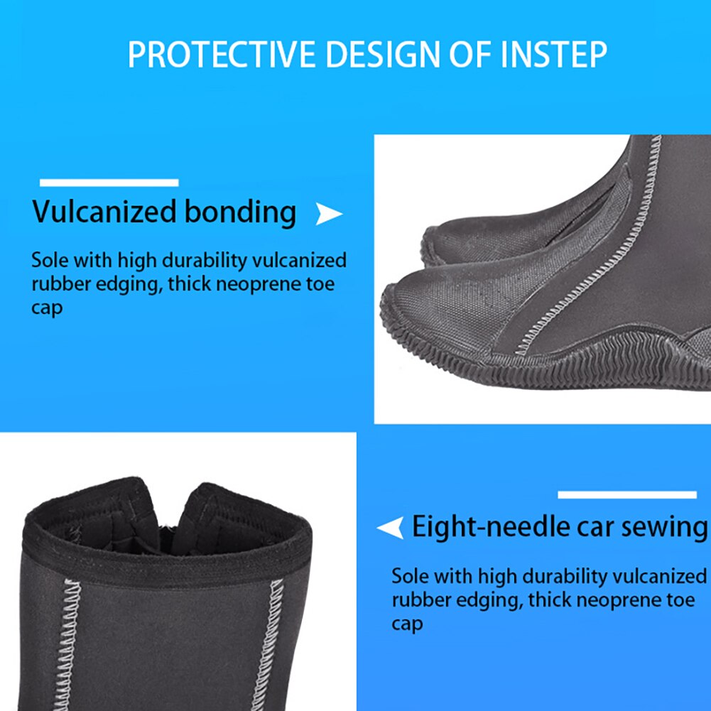 5MM néoprène plongée sous-marine chaussures haute supérieure anti-dérapant plongée bottes chaussures chaudes pêche hiver natation palmes accessoires