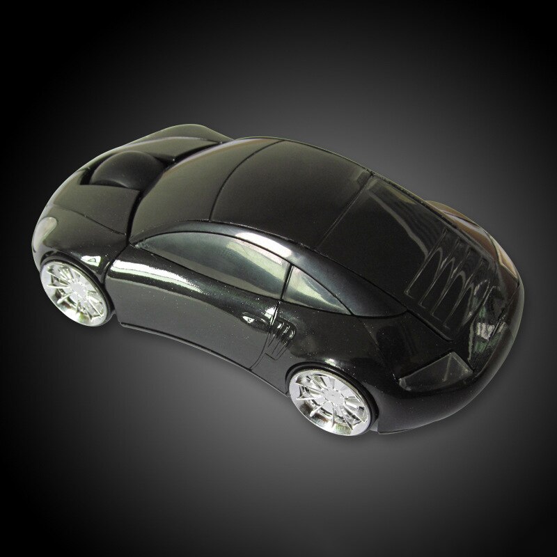 2.4Ghz wireless optical 2.4G mouse car styling mouse with USB Bluetooth receiving wireless mouse for PC laptop mouse wireless: Black