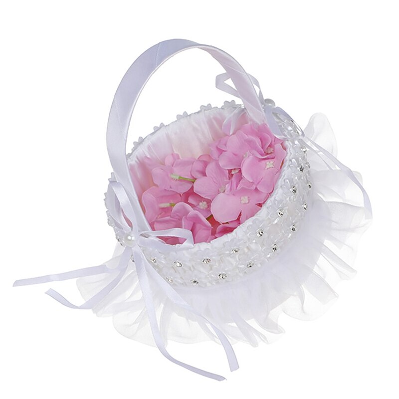 Suitable Wedding Flower Basket Flower Petal Basket Wedding Flower Basket Western Style Lace Wedding Supplies