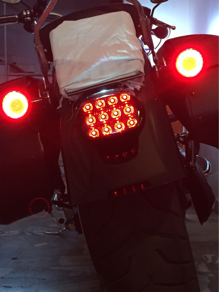 Luz trasera LED para motocicleta, luz trasera para matrícula de 12v, para Dyna, Super Wide Glide, Low Rider Fat Bob