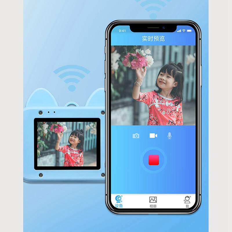 1200w wifi barnkamera mini söt katt digital barnkamera för barn baby foto selfie 1080p kamera barn baby