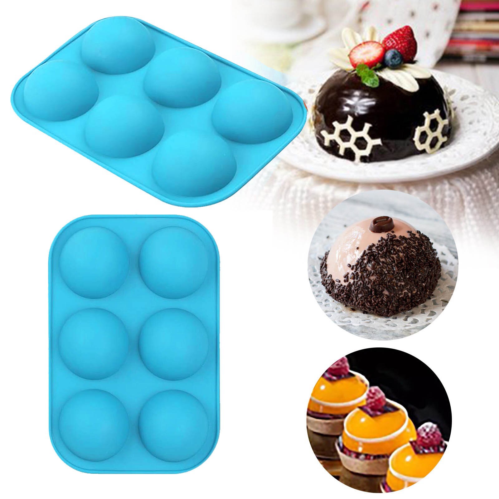 Half Sphere Silicone Soap Molds Bakeware Cake Decorating Tools Pudding Jelly Chocolate Fondant Mould Ball Biscuit Baking Moulds