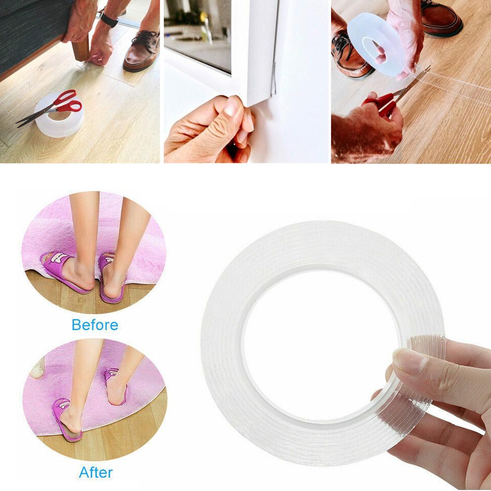 Herbruikbare Dubbele Kleefband Nano Tape Wasbare Traceless Verwijderbare Sticker Onzichtbare Gel Tape 1/2/3/5M