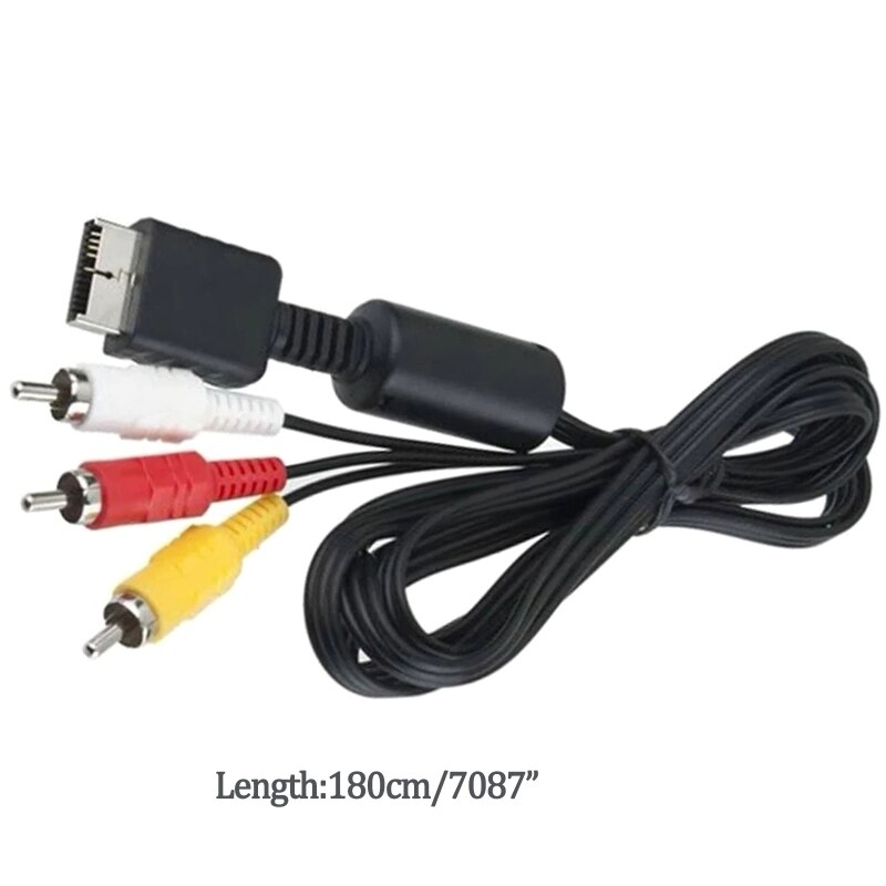 1.8M Composite 3 RCA AV Cord Composite Video Cable Cord TV Adapter for Compatible with Sony PS2 AV Cable 2022