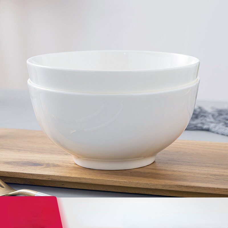 Bol de riz chinois blanc pur, bol de soupe à nouilles en céramique, bol à nouilles instantanées, fournitures d&#39;hôtel, vaisselle chinoise