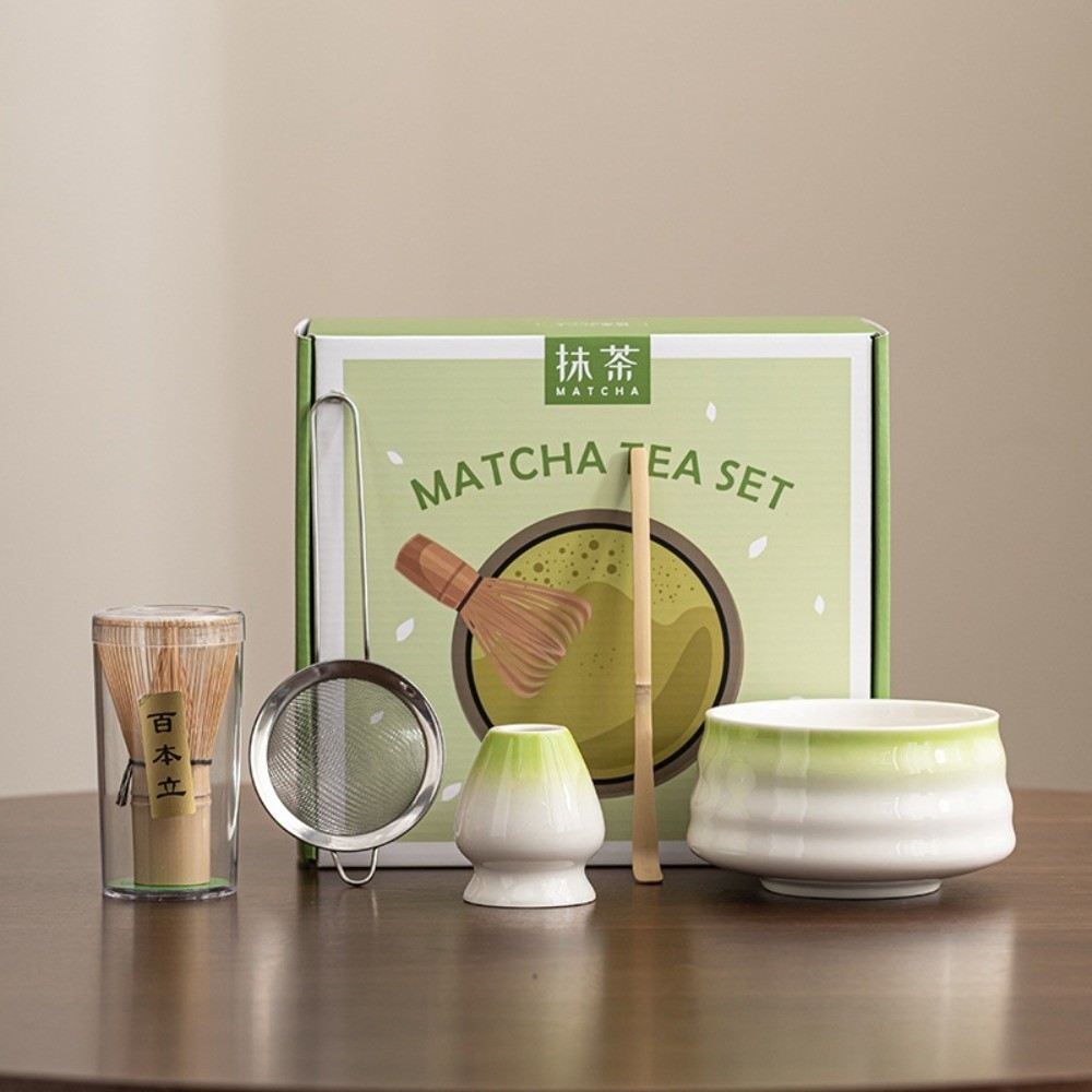 Tea Sticks Japanese Matcha Tea Set Match Bowl Tea-Making Tools Matcha Brush Bamboo Ceramic Matcha Spoon Matcha Whisk Set: Burgundy