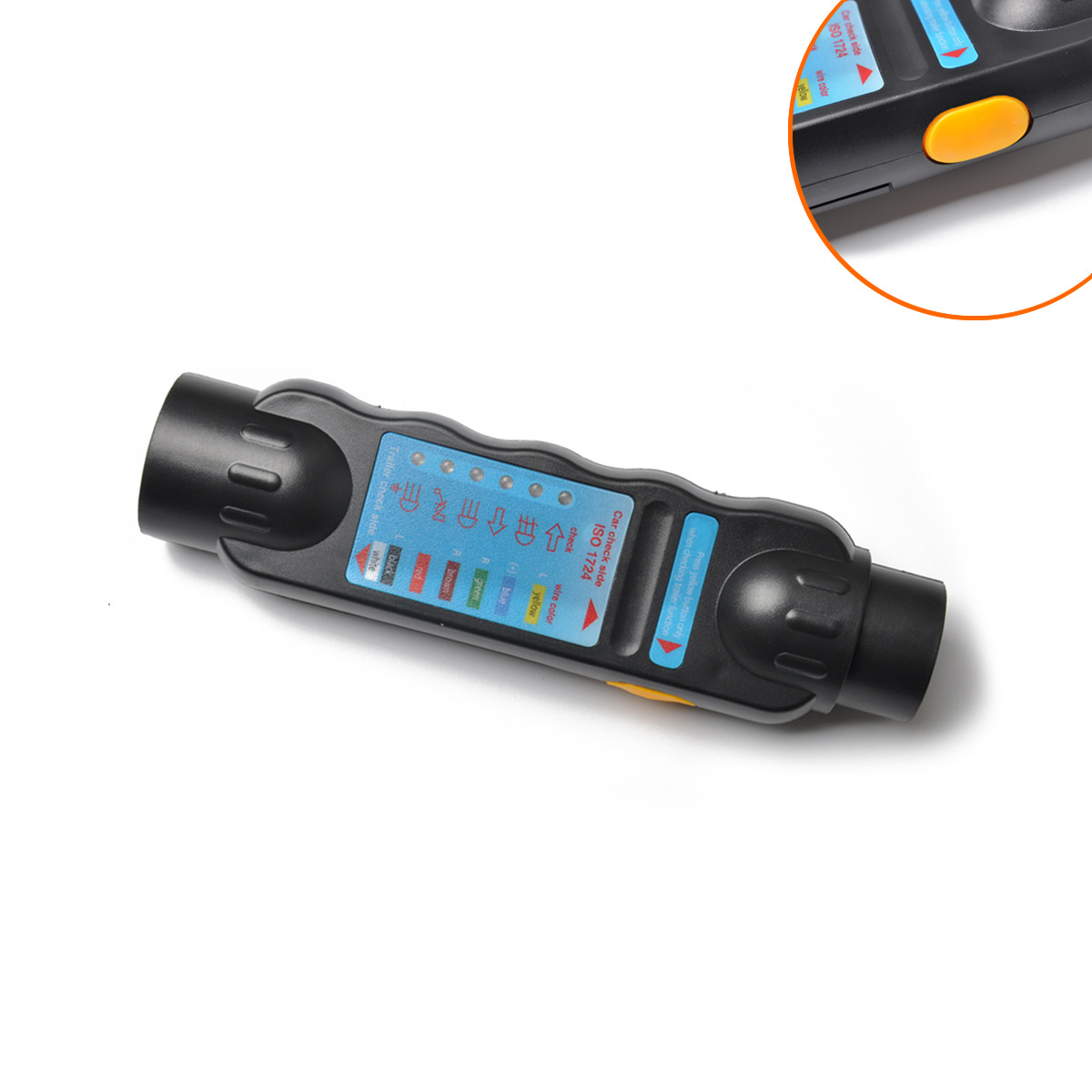 12V 7-Pin European Trailer Socket Durable Truck Trailer Plug Socket Tester Wiring Circuit Light Test Tool Car Circuit Testing