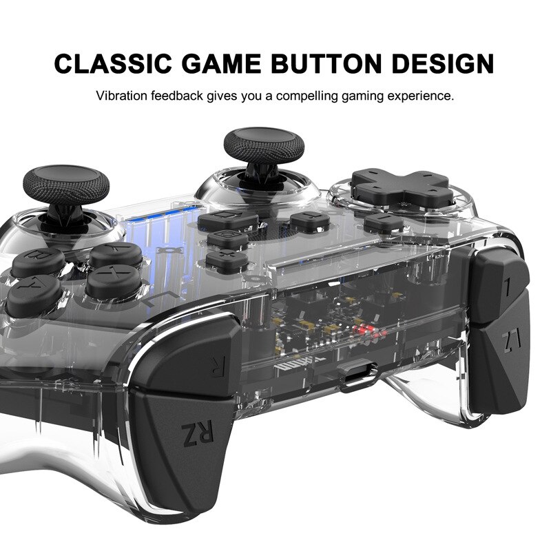 Transparent Wireless Gamepad For Nintendo Switch Controller For PC Android Phone With Dual Motor Vibration 600mAh