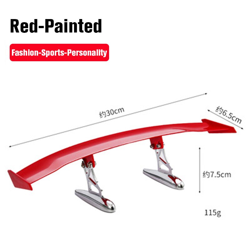 Universal Car Modified Rear Wing Carbon Fiber Painted Car Rear Spoiler Small Car Trunk Exterior Wing Parts Car Styling: Red-Painted