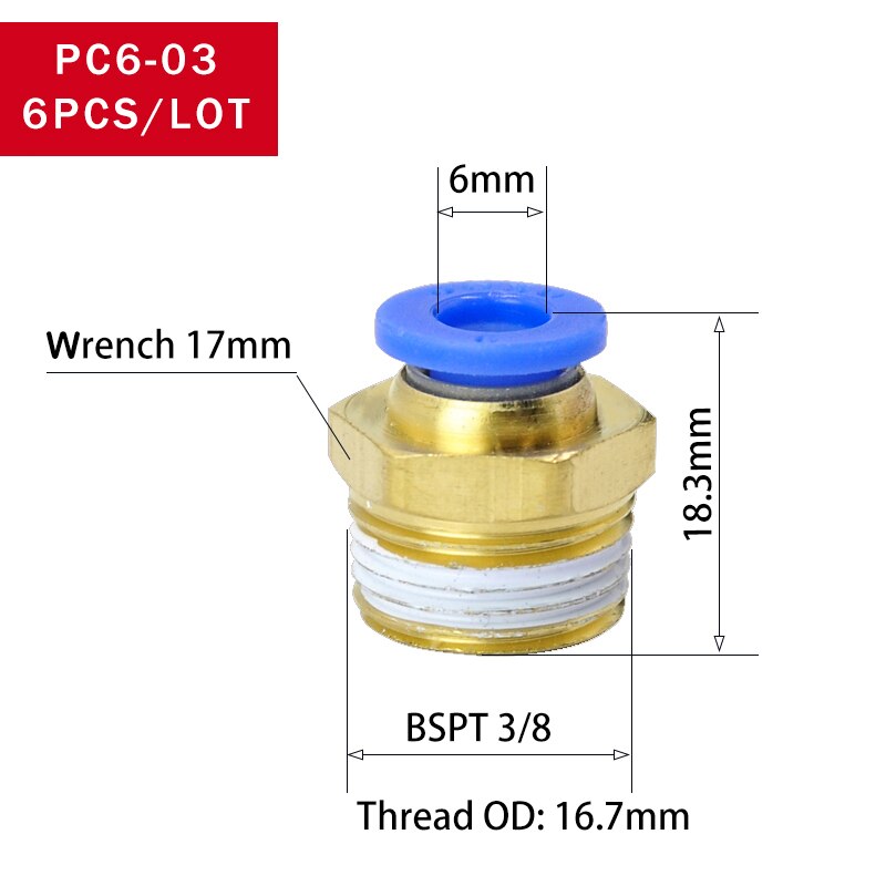 10x Pneumatik-Schlauchverbinder – 2/3/4/6 Mm OD Auf M3/M4/M5/M6 Außengewinde – Messing Vernickelt – Mini Barb Fittings