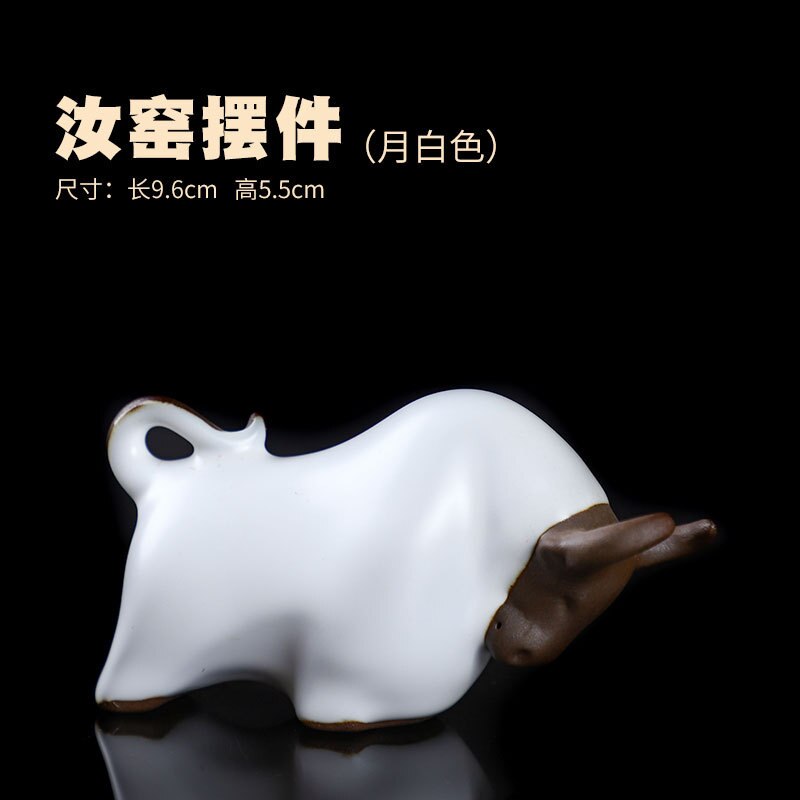 Calf ceramic tea pet ornaments, tea play Ru porcelain can be opened, tea set Kung Fu accessories: B