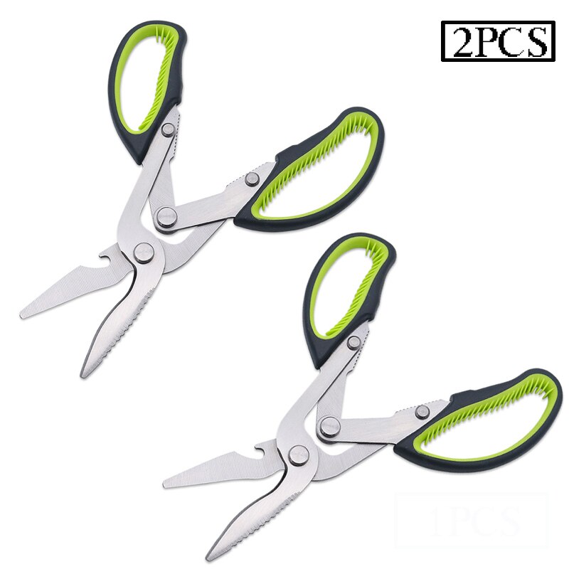 Kitchen Scissors 6 In Heavy Duty Curved Multifunctional Chicken Bone Scissors for Food Vegetable Fishing Cooking Knife: 2pcs