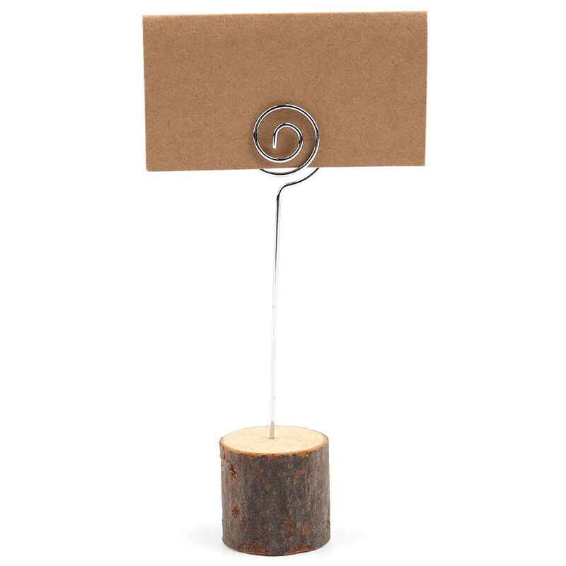 30 Stck Rustikalen Holz Platz-kartenhalter mit Strudel Draht Holz Rinde Memo Halfter Stehen Karte Foto Bild Hinweis Clip Halfter und Kra