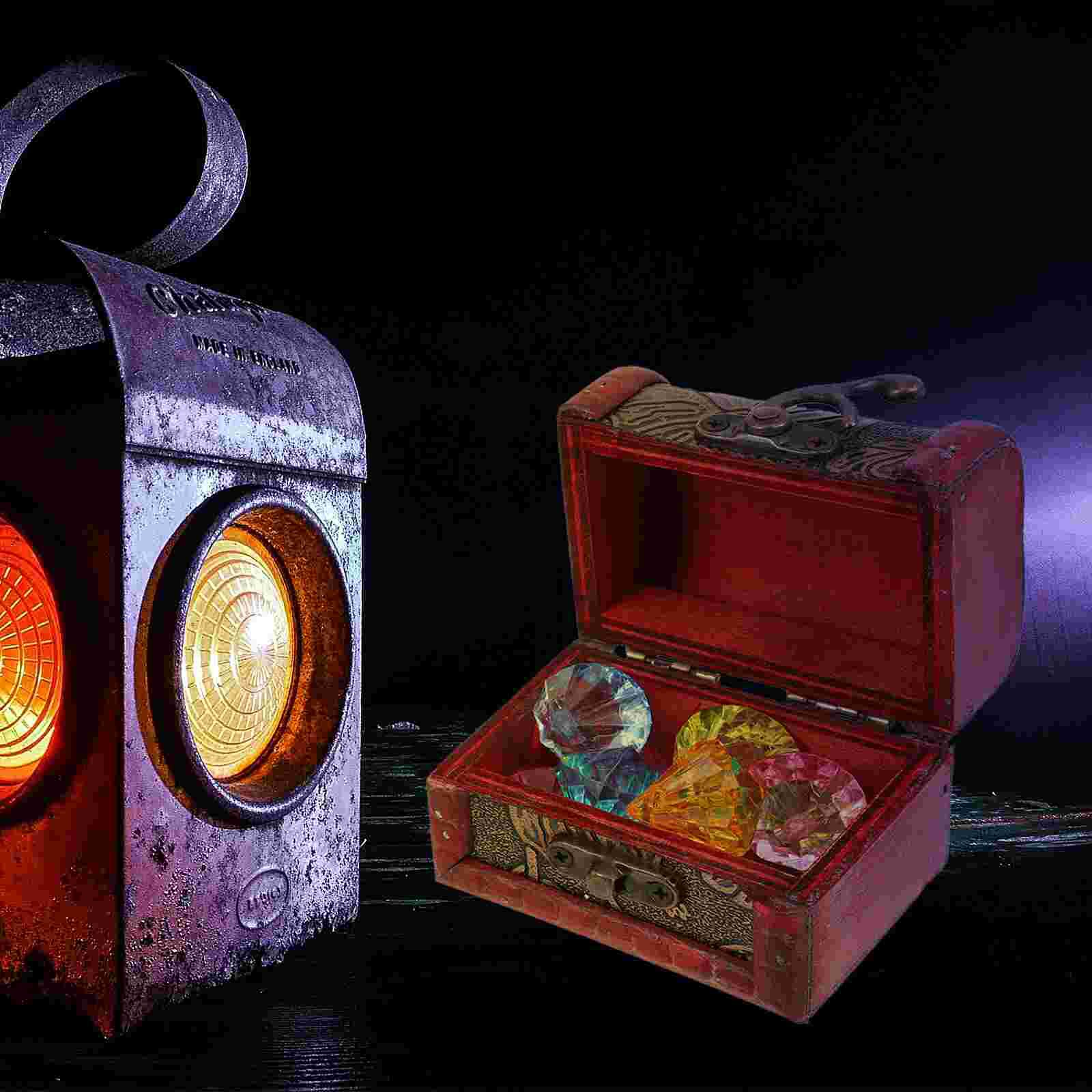 1 Set Pirate Treasure Chest with Gemstones Acrylic Diamond Gems Treasure Box