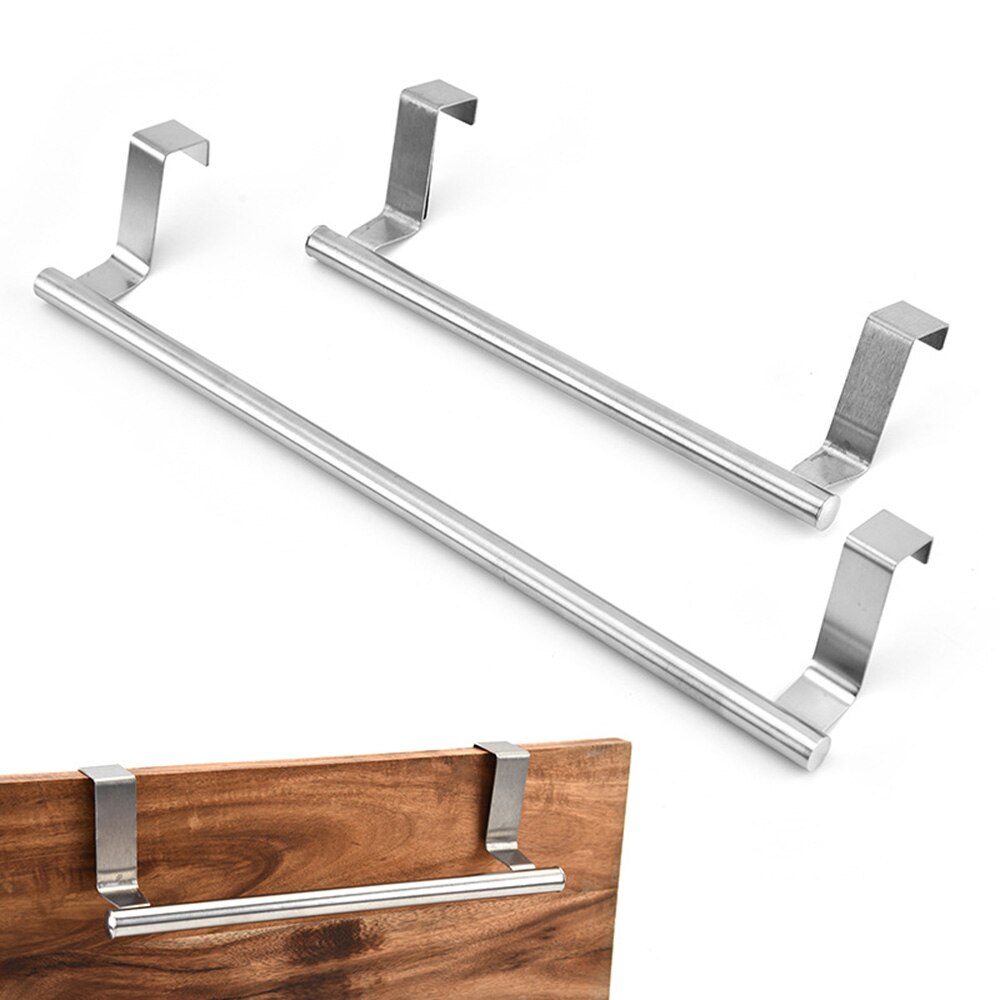 Towel Racks Over Kitchen Cabinet Door Towel Bar Hanging Holder Bathroom Shelf Rack Home Organizer Long Wall Hook