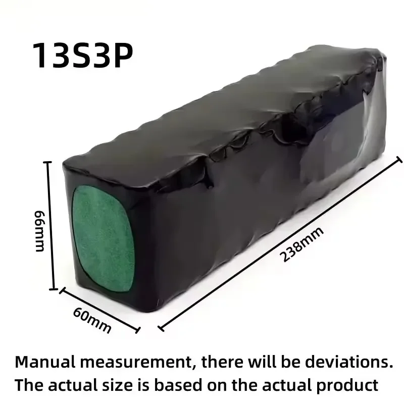 48v 50ah 1000w 13 s 3p litiumioniakkupaketti, sopii vapaaseen kuljetukseen  of 54.6v 50000 mah bms +52.6v 2a -laturilla