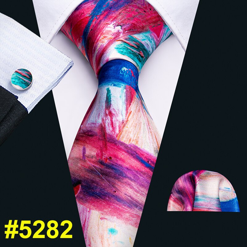 Corbata para hombre, pañuelo gravado, gemelos, juego de corbata para fiestas, corbata de negocios para hombres, cachemir, de , amarillo, bolsa para adultos, seda estampada: FA-5282