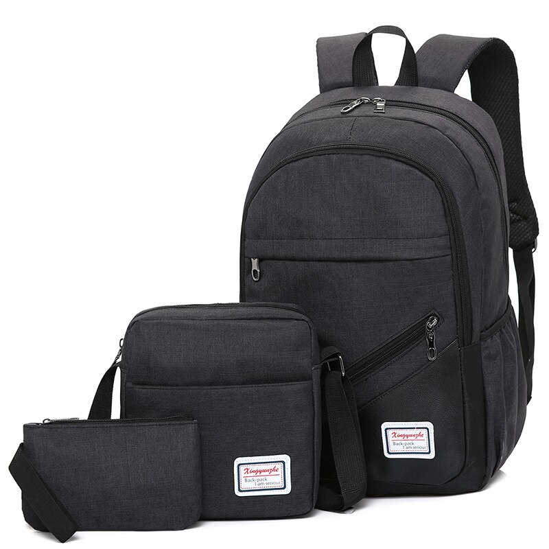 Mochila ortopédica de nylon para adolescentes, bolsa escolar masculina e feminina impermeável: black