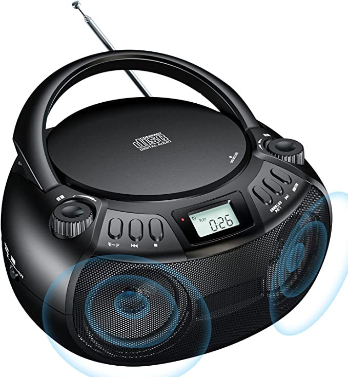 Boombox CD Cassette Player Bluetooth FM Tape Portable CD player Student Learning U disk MP3 Stereo Music Player: PURPLE