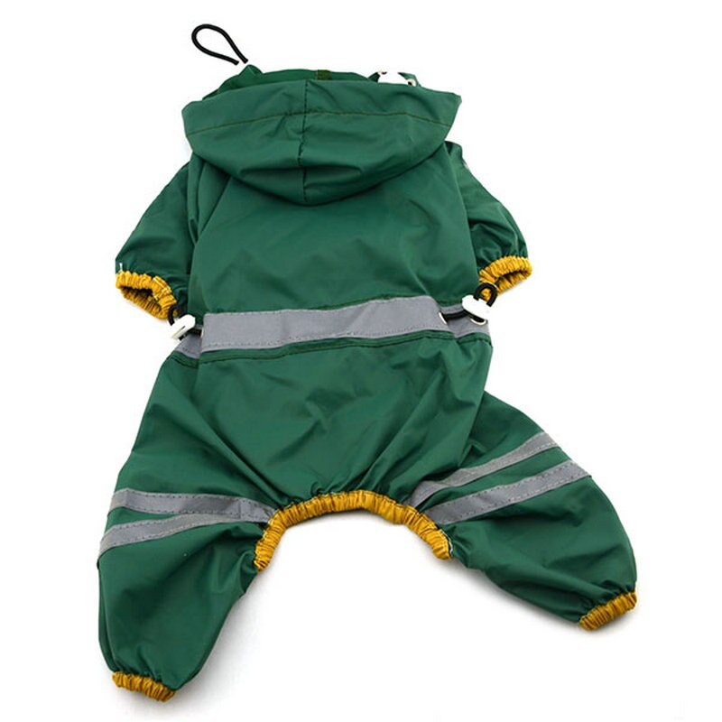 Wasserdicht Haustier Hund Regenmantel Hoodie Einstellbare Welpe Regen Mantel Mit Reflektierende Band Mantel Kostümich Kleidung für Hunde Regenmantel: Grün / XL