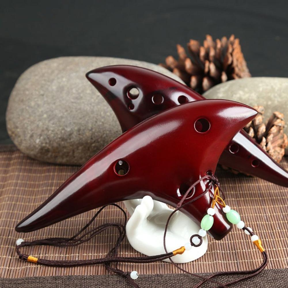 Instrumento para principiantes y libro de texto adjunto, flauta de cerámica de 12 agujeros, Ocarina Alto ahumado, Ocarina bajo el agua, instrumento Musical